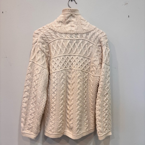Aran Crafts Merino Wool Double Collar Full Zip Cardigan Sweater Women’s Medium - Picture 12 of 14